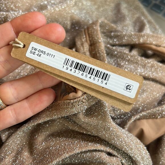 SKIMS Glitter Swim Metallic Dress in Sienna 4X - Picture 3 of 5